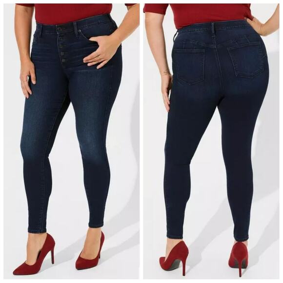 Torrid Bombshell Skinny Super Soft High Rise Jeans sz 10R NWT - Picture 2 of 12